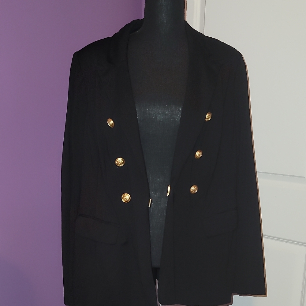 Lane Bryant Black Blazer with Gold Buttons SZ: 18 - Picture 7 of 9